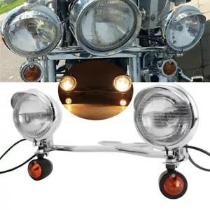 Passing Lights Bar Fog Spot For Harley Softail Springer Heritage Classic FLSTC - Foto 1 di 12