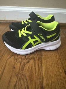 ASICS Jolt 3 Pre-school Kids Black/Hazard Green Size 10 Shoes - Picture 1 of 9