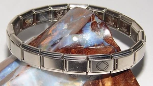Narcotics Anonymous NA Symbol Italian Bracelet Stainless Steel Jewelry 18 Link - Picture 1 of 6