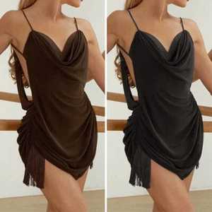 Women Latin Dance Dress Salsa Samba Waltz Rhythm Ballroom Practic Dance Wear - Picture 1 of 16