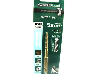Broca giratoria Masterforce® Axis Point™ Impact Titanium 11/32" Foto 1 de 3