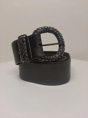 Cinturón Chico's Mujer Cuero Gris Tejido Trenzado Hebilla Talla S 31" D20 Foto 1 de 4