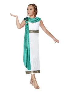 Diosa Romana Niños Disfraz Cleopatra Egipcia Toga Libro Día Elegante Vestido Conjunto - Imagen 1 de 1