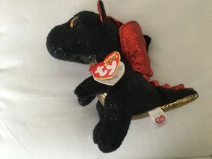 Ty Beanie Boos GRINDAL the Black Dragon NO HORN 6" NEW Plush Stuffed Animal Toy - Picture 1 of 5