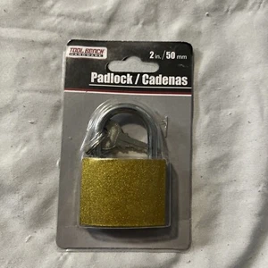 Metall Vorhängeschloss mit 2 Schlüsseln 2 Zoll/50 m - Nagelneues Werkzeugbankschloss - Bild 1 von 5