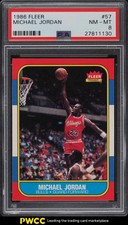 1986 Fleer Basketball Michael Jordan ROOKIE RC #57 PSA 8 NM-MT