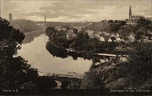 Halle Saale Sachsen-Anhalt ~1920 Saale-Partie bei Cröllwitz Verlag Hans Luckow - Bild 1 von 2