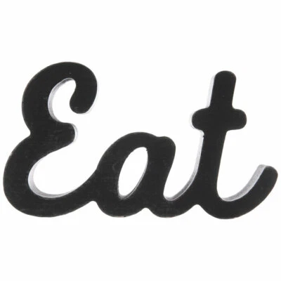 Eat Wood Decor - 5" x 2-7/8" x 1" - Image 1 of 4