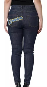 DOLCE & GABBANA Jeans Blue Denim Pants Straight Trousers QUEEN patch 40IT UK8 S - Picture 1 of 7