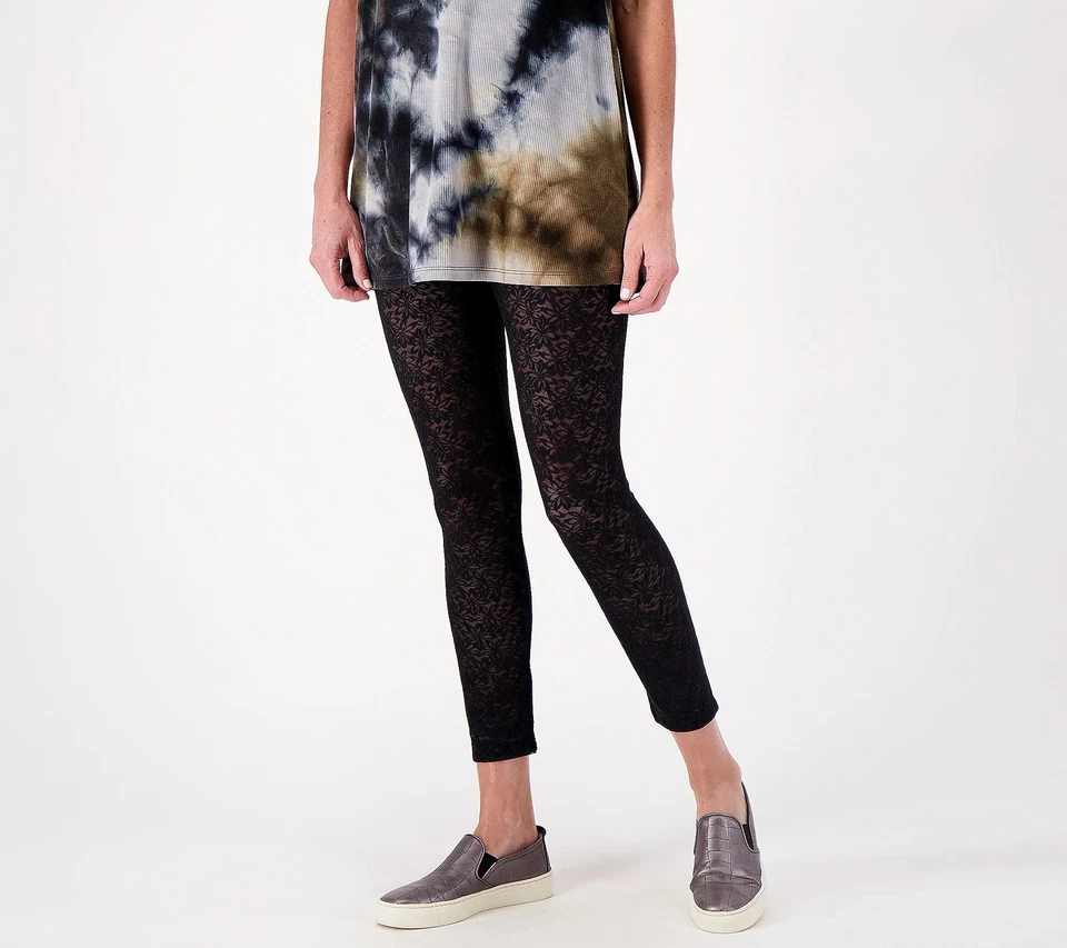 Leggings cortos de encaje elásticos negros XXS LOGO Layers by Lori Goldstein nuevos Foto 1 de 1