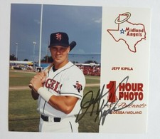1993 MIDLAND ANGELS JEFF KIPILA ROOKIE OFFICIAL 5.5"X5" 1 HOUR PHOTO AUTO