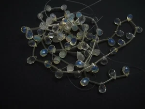 Pineapple quartz faceted teardrop beads 7x12mm. Light yellow beads. 20 pieces - Picture 1 of 6