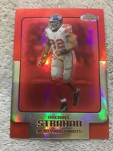 Topps Finest Michael Strahan 2006 refractor rojo paralelo #/399 gigantes de Nueva York - Imagen 1 de 4