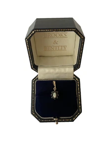 1986 Opal and Sapphire Pendant 9ct Gold Sapphire & Opal Cluster Vintage Pendant - Picture 1 of 19