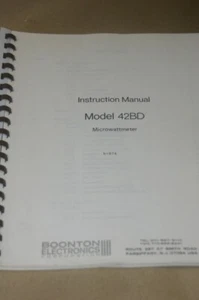 Boonton 42BD Inductance  Meter Instruction Operating Guide Manual - Picture 1 of 1