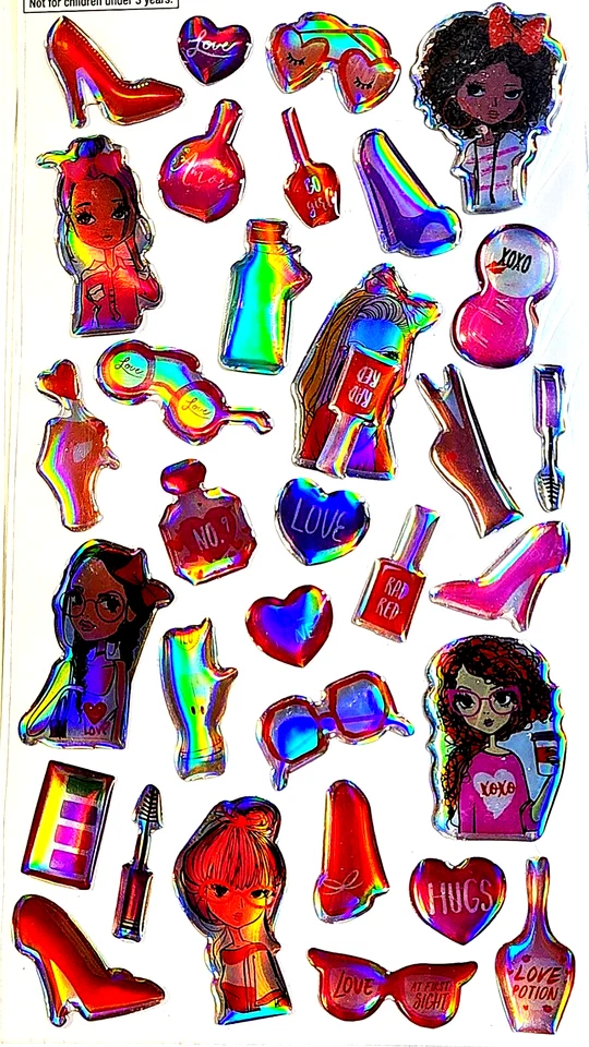 Óculos de sol feminino adolescente feminino itens maquiagem saltos bombas batom adesivos epóxi PS - Imagem 1 de 1