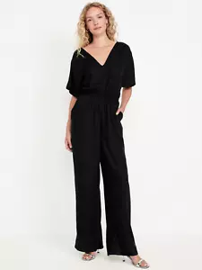Old Navy Waist Defined Crepe Wide Leg Jumpsuit-NAVY-Size 2X-NWT - Picture 1 of 1