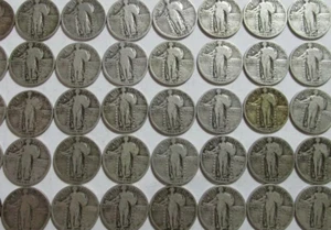 Roll of 40-VG-F 90% Silver Standing Liberty Quarters Dated 1925-30P,S,D #400 - Picture 1 of 4