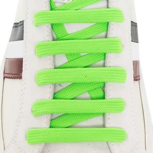 Lacci per Scarpe Sneakers - Bergal 140cm Piatti Larghi Verde Fluorescente - Foto 1 di 2