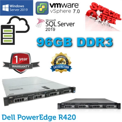 DELL Poweredge R420 2x E5-2470v2 2.40Ghz 20-CORE 96GB DDR3 12TB SAS 7.2K H710 UK - Image 1 of 4