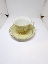 Vintage Very Fine English Bone China Gold Yellow Demitasse Cup And Saucer Set