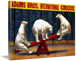 Art sur toile - Publicité ancienne du cirque Adams Brothers, - Photo 1 sur 20