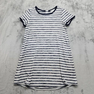 Market & Spruce Dress Womens M PETITE Blue White Striped Britta Crew Neck Button - Image 1 of 4