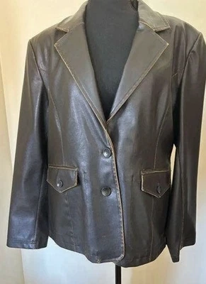 Chaqueta RQT Leather Look marrón envejecido talla XL para mujer Foto 1 de 4