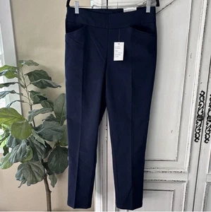 NWT Croft & Barrow The Effortless Stretch Pant Womens 6 Short Pull On Navy Blue - Picture 1 of 9