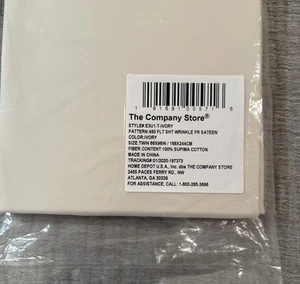NWT The Company Store Twin Flat Sheet Only Ivory 100% Pima Cotton - Picture 1 of 2