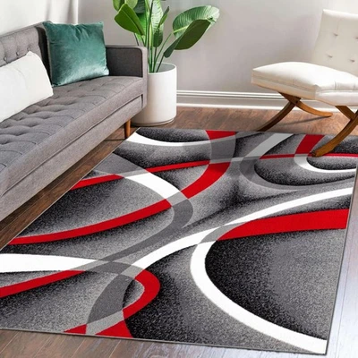 2305 Gray 5x7 Abstract Area Rug, 5 x 7 ft - Image 1 of 4