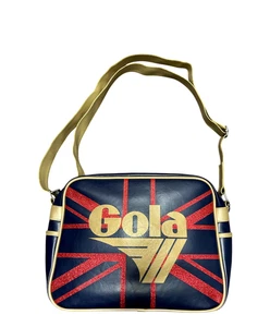 TRACOLLA GOLA BLU SCURO CON BANDE ROSSE GLITTERATE 28X34X12,5 - Foto 1 di 4