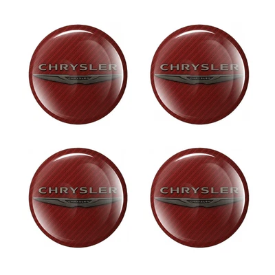 Chrysler Glossy Stickers 4pcs Decals Resin Rim Badge wheel caps emblem 15-100mm - Imagem 1 de 4