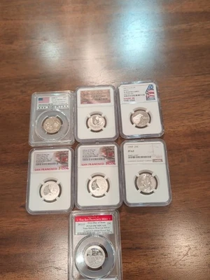 Silver And Proof Quarter Graded Lot 7 Coins 1959 2022 - Image 1 of 4