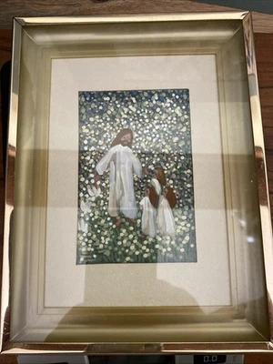 Impresión De Colección JESÚS BENDICIENDO NIÑOS PEQUEÑOS Enmarcada Religión Cristiana Impresionismo Foto 1 de 4