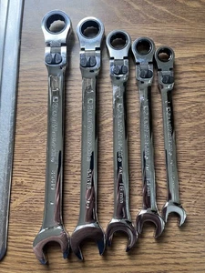 Gearwrench Locking Flex Head Ratsche Schraubenschlüssel Set 90 Zähne 19-18-16-14-12 mm Neu - Bild 1 von 9