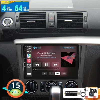 DAB+ 4+64GB Android 15 AutoRadio GPS CarPlay für BMW 1er E81 E82 E87 E88 2004-11 - Bild 1 von 4
