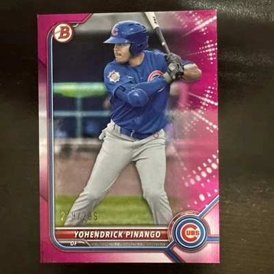 2022 Bowman Prospects #BP-95 Yohendrick Pinango Fuschia /299 Cubs Rookie RC - Image 1 of 2