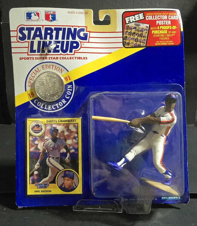 Kenner Starting Lineup 1991 Sports Collectible NY Mets Darryl Strawberry T3060