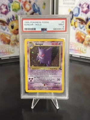 Pokémon TCG 1999 Gengar Fossil Holo Rare Card 5/62 PSA 9 Mint - Image 1 of 4