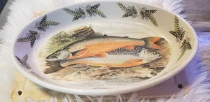 De Colección Portmeirion Inglaterra The Compleat Pescador Peces Británicos 13" Plato Profundo Salmón  - Imagen 1 de 8