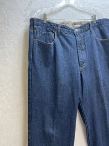 Eddie Bauer Flanell gefüttert 5 Pocket Special Dyed Dark Washed Blue Jeans 40X36 - Bild 1 von 17