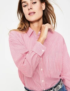 Boden Maria camicia relaxed fit abbottonata a righe rosa bianca taglia 2 US 6 UK - Foto 1 di 5