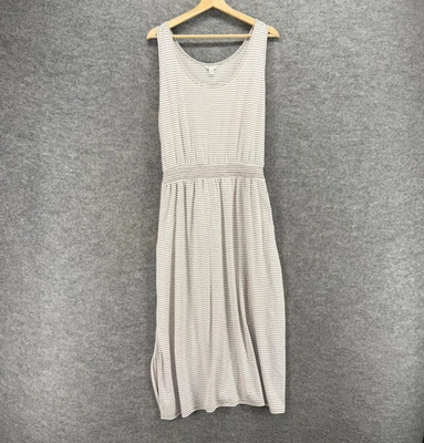 Cato Dress Women 18/20W Plus White Striped Shift Midi Sleeveless Belted Casual - Image 1 of 4