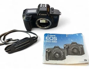 Canon EOS 650 35 mm FILM SLR Analog Camera Body ONLY w/ Manual & Strap - Picture 1 of 7