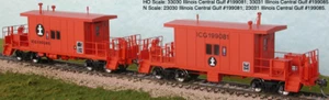 Bluford Shops N-Scale 23030 - Caboose, Transfer - Illinois Central Gulf - 199081 - Picture 1 of 1