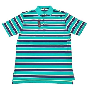 Peter Millar Summer Comfort Men's Short Sleeve Golf Polo Shirt Teal Purple Sz M - Picture 1 of 9