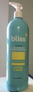 Bliss Cloud 9 Hydrating Body Moisturizer Lightweight Lotion Lemon & Sage 28 oz - Picture 1 of 6