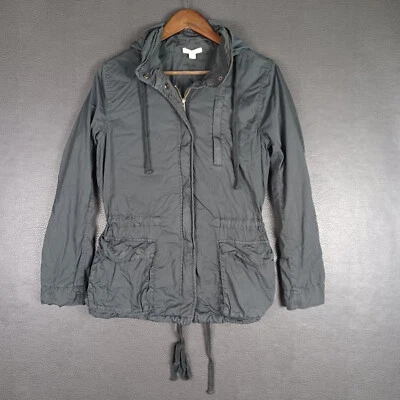 Куртка женская James Perse средний размер универсальная зеленая упаковываемый капюшон легкая хлопковая - Изображение 1 из 4