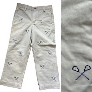 Vineyard Vines Boy's 'Khaki Pant Embroidered Lacrosse  Sticks Adj Waist Size 5